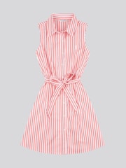 U.S. Polo Assn. Girls Striped Sleeveless Cotton Shirt Dress - Imagen 1 de 4