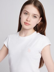 U.S. Polo Assn. Blue Girls Double Horsemen Mixed Cap Sleeve 100% Cotton T-Shirts 2 Pack - Image 8 of 11
