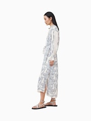 AllSaints Blue Delphine Shirt Dress - Image 3 of 5