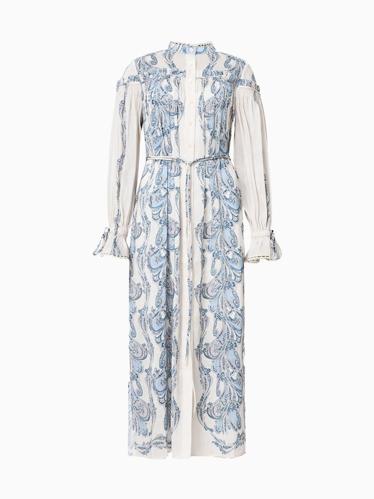 AllSaints Blue Delphine Shirt Dress - Image 5 of 5