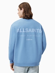 Синий - Джемпер с круглым вырезом Allsaints Underground - Изображение 5 из 6