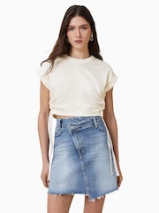 AllSaints White Mira Satin T-Shirt - Image 1 of 1