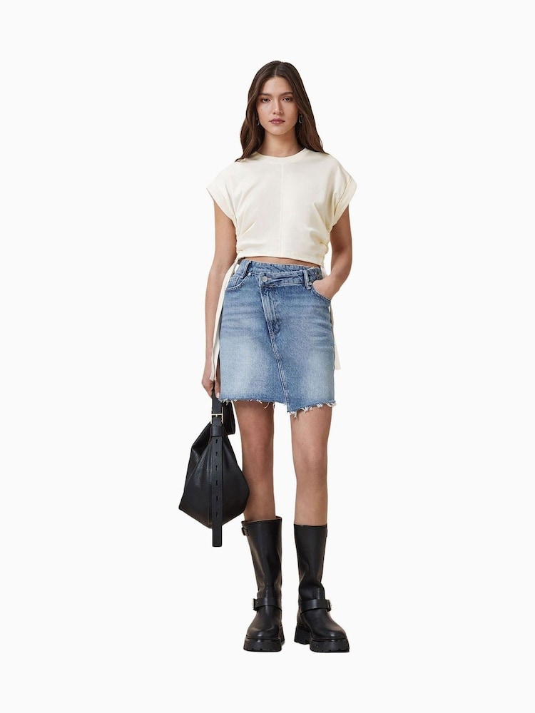 AllSaints White Mira Satin T-Shirt - Image 2 of 6
