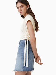 AllSaints White Mira Satin T-Shirt - Image 3 of 6