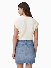 AllSaints White Mira Satin T-Shirt - Image 5 of 6