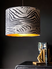 Rockett St George Black Zebra Easyfit Drum Shade - Image 1 of 4