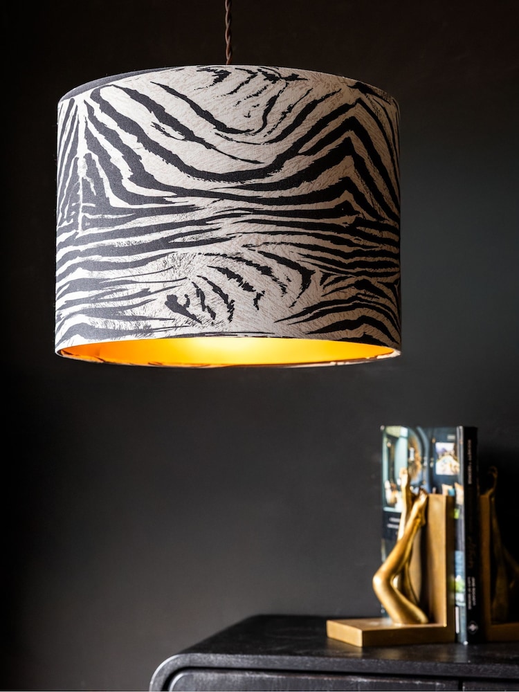 Rockett St George Black Zebra Easyfit Drum Shade - Image 1 of 4