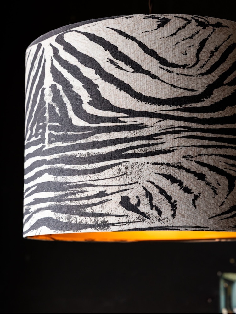 Rockett St George Black Zebra Easyfit Drum Shade - Image 2 of 4