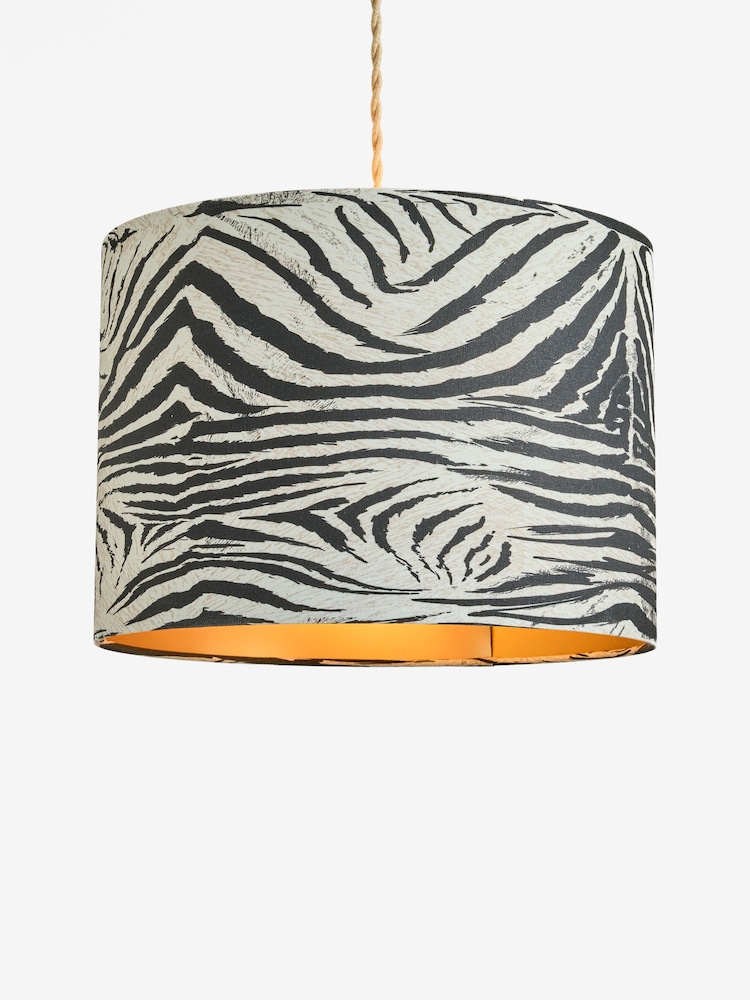 Rockett St George Black Zebra Easyfit Drum Shade - Image 4 of 4