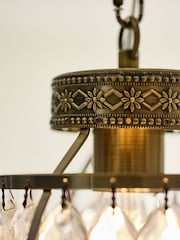 Shabby Chic by Rachel Ashwell® Brass Glass Floraline Petite Pendant Light - Image 4 of 4