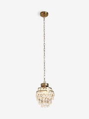 Shabby Chic by Rachel Ashwell® Brass Glass Floraline Petite Pendant Light - Image 5 of 6