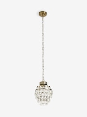 Shabby Chic by Rachel Ashwell® Brass Glass Floraline Petite Pendant Light - Image 6 of 6