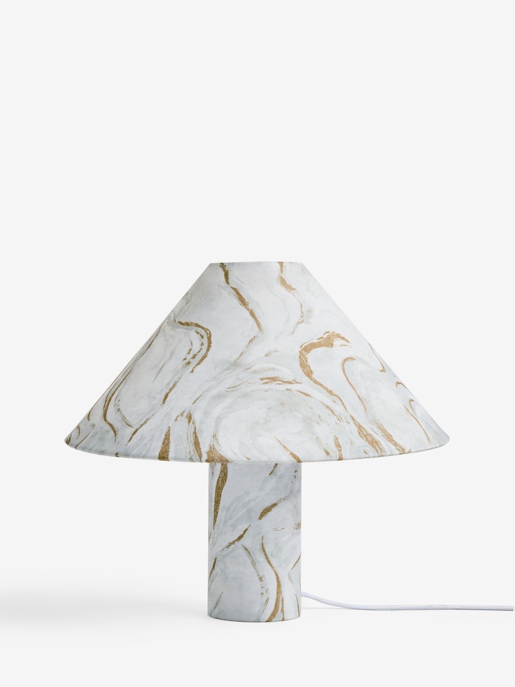 Clarke and Clarke Cream Marble Effect Tallie Table Lamp - Image 5 of 5