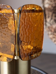 Rockett St George Amber Orange Retro Glow Glass Table Lamp - Image 4 of 5