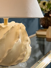 Nina Campbell Cream Corena Ripple Table Lamp - Image 3 of 4