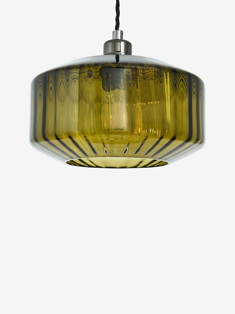 Rockett St George Green Easy Fit Shade Retro Glow Ribbed Glass - Image 6 of 6