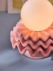 Cath Kidston Pink Rechargable Frill Table Lamp - Image 3 of 5