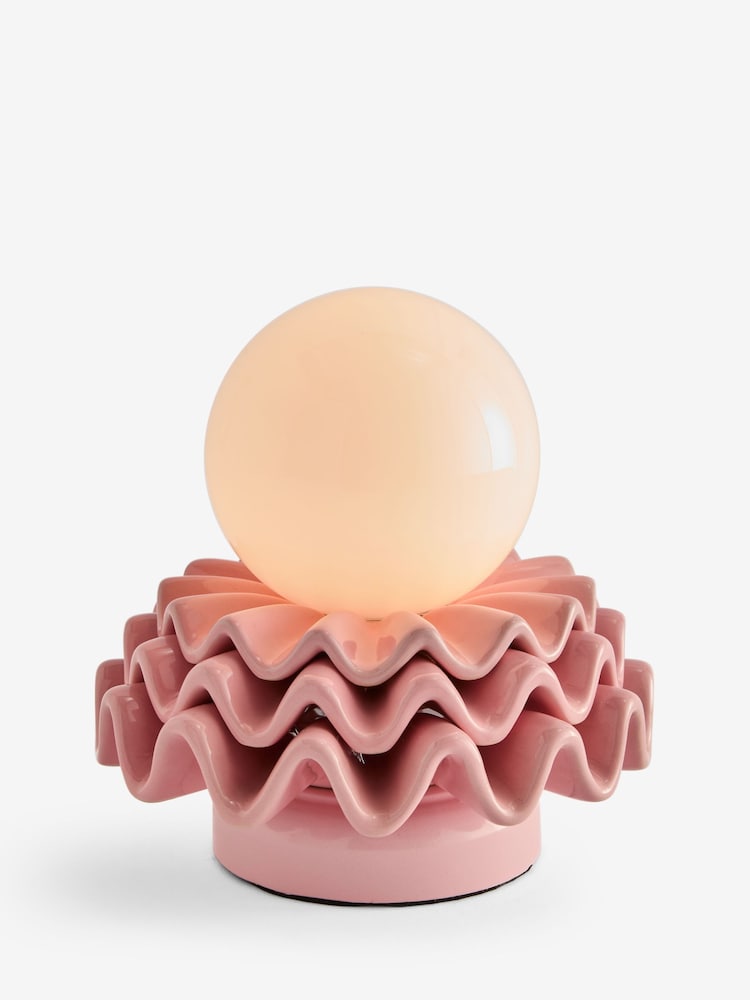 Cath Kidston Pink Rechargable Frill Table Lamp - Image 5 of 5