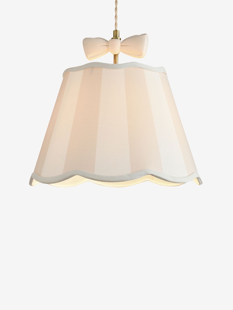Cath Kidston Cream/White Stripe Canopy Bow Pendant Light - Image 5 of 5 Cath Kidston Cream/White Stripe Canopy Bow Pendant Light - Image 5 of 5