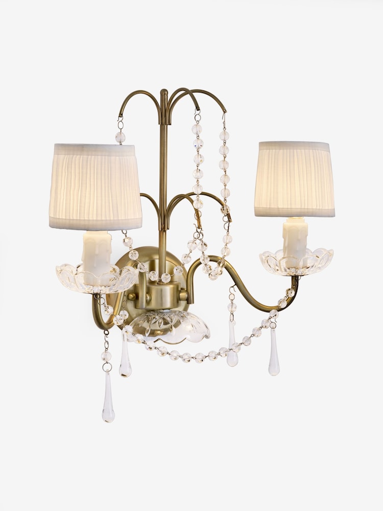 Shabby Chic by Rachel Ashwell® Brass Phoebe Double Wall Light - Image 1 of 1