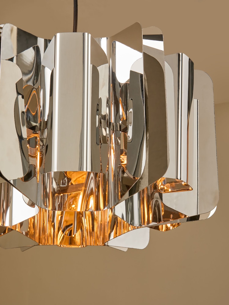 MADE.COM Silver Draper Pendant Light - Image 2 of 5