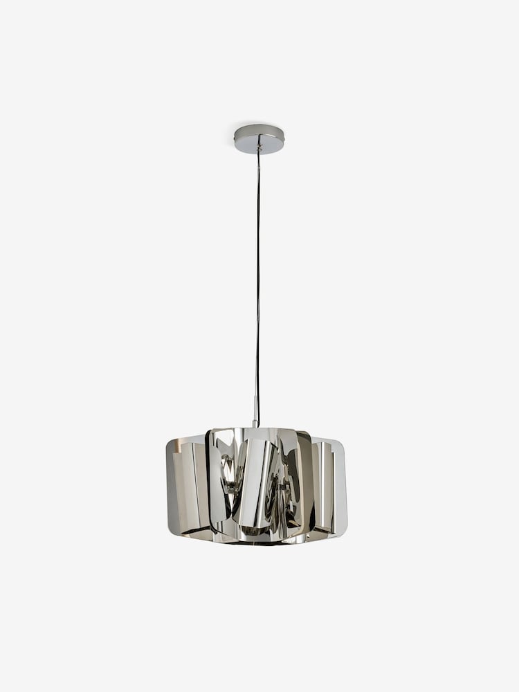 MADE.COM Silver Draper Pendant Light - Image 5 of 5
