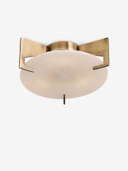 MADE.COM Brass/White Quila Alabaster Flush Fitting Flush Ceiling Light - Image 3 of 4