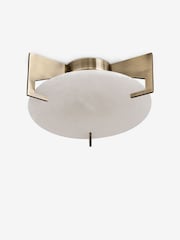 MADE.COM Brass/White Quila Alabaster Flush Fitting Flush Ceiling Light - Image 4 of 4