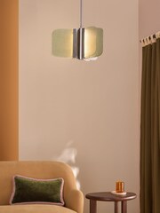 MADE.COM Silver/Green Sacha Pendant Light - Image 1 of 5