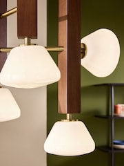 MADE.COM Dark Wood Cillian 6 Light Cluster Pendant Light - Image 2 of 5