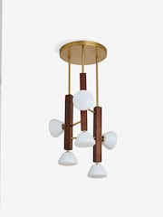 MADE.COM Dark Wood Cillian 6 Light Cluster Pendant Light - Image 5 of 5