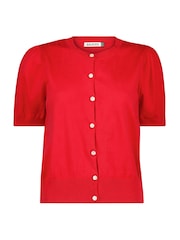 Baukjen Red Sasha 100% Cotton Short Sleeve Cardigan - Image 4 of 4