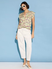 Baukjen Yellow Gia Satin Cap Sleeve Blouse - Imagen 2 de 4