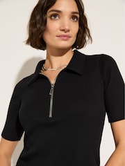 Baukjen Ivy 100% Cotton Rib Zip Black Collar T-Shirts - Image 2 of 5
