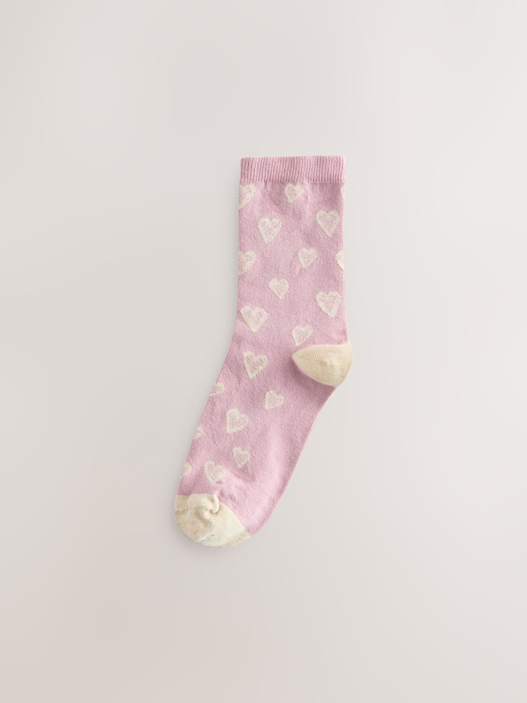 Pink Hearts Ankle Socks 5 Pack - Image 2 of 8