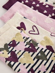 Pink Hearts Ankle Socks 5 Pack - Image 7 of 8