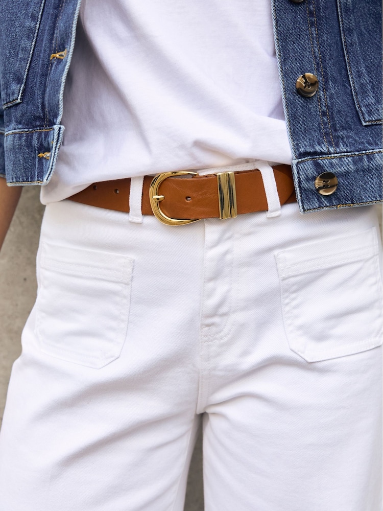 Baukjen Jena Stretch Wide White Crop Jeans - Image 3 of 5