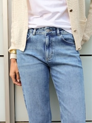 Baukjen Blue Nola Stretch Crop Straight Leg Jeans - Image 4 of 5
