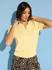 Baukjen Yellow Sasha 100% Cotton Short Sleeve Cardigan - Image 2 of 4