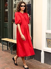 Baukjen Rose 100% Organic Cotton Tie Midi Dress - Image 1 of 4