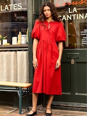 Baukjen Rose 100% Organic Cotton Tie Midi Dress - Image 2 of 4