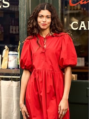 Baukjen Rose 100% Organic Cotton Tie Midi Dress - Image 3 of 4
