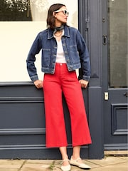 Baukjen Red Jena Organic Cotton Stretch Wide Crop Jeans - Image 1 of 4