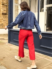 Baukjen Red Jena Organic Cotton Stretch Wide Crop Jeans - Image 3 of 4