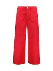 Baukjen Red Jena Organic Cotton Stretch Wide Crop Jeans - Image 4 of 4
