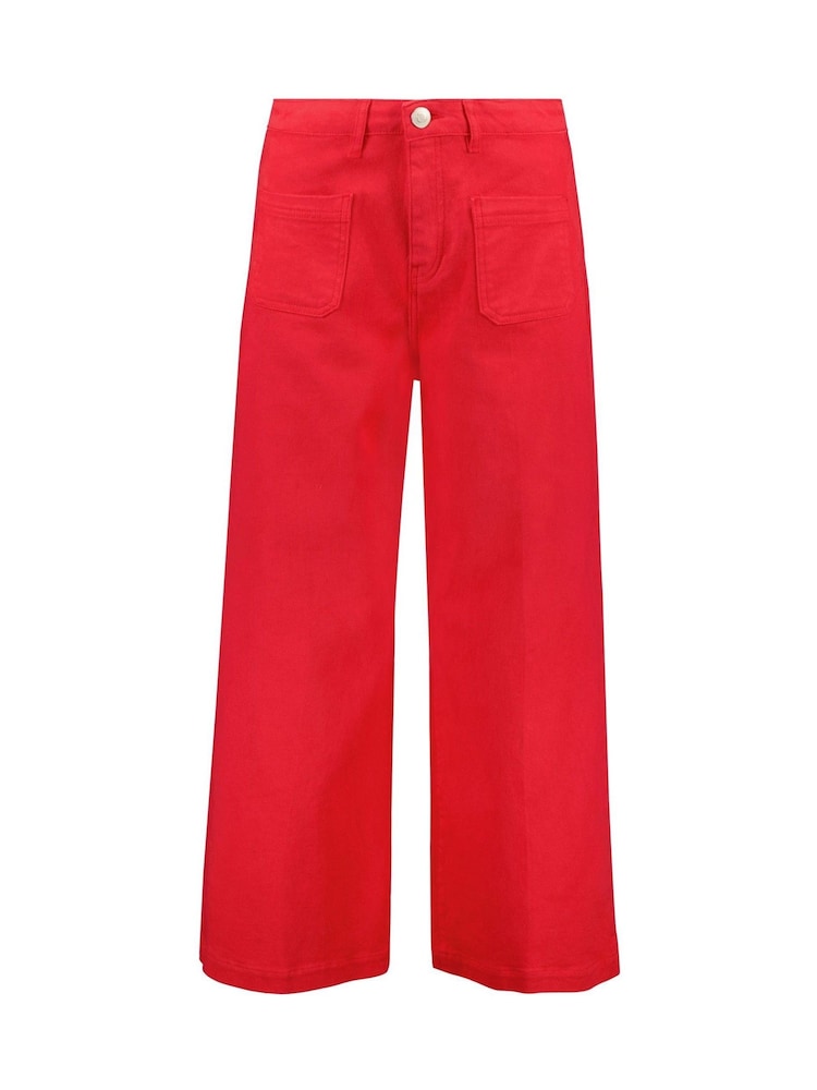 Baukjen Red Jena Organic Cotton Stretch Wide Crop Jeans - Image 4 of 4
