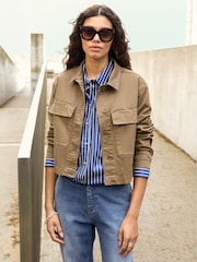 Baukjen Green Nata Organic Cotton Cropped Jacket - Image 1 of 4