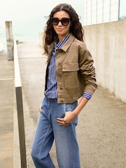Baukjen Green Nata Organic Cotton Cropped Jacket - Image 2 of 4
