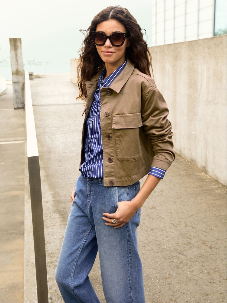 Baukjen Green Nata Organic Cotton Cropped Jacket - Image 2 of 4