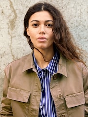 Baukjen Green Nata Organic Cotton Cropped Jacket - Image 3 of 4